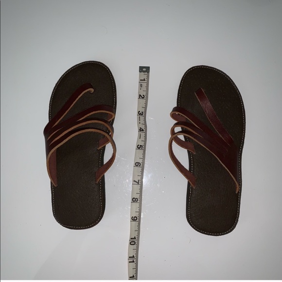 Handmade Hippie Flips Flops/Sandals Brown Size 6 - Picture 2 of 4